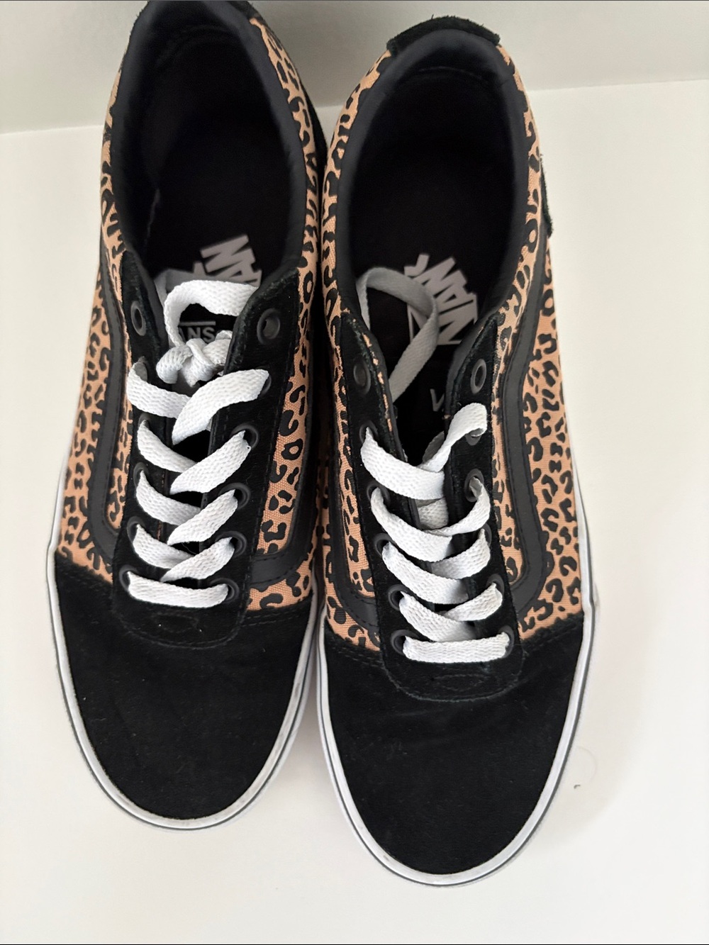 Vans Leopard Print Old Skool Sneakers - Black & Tan